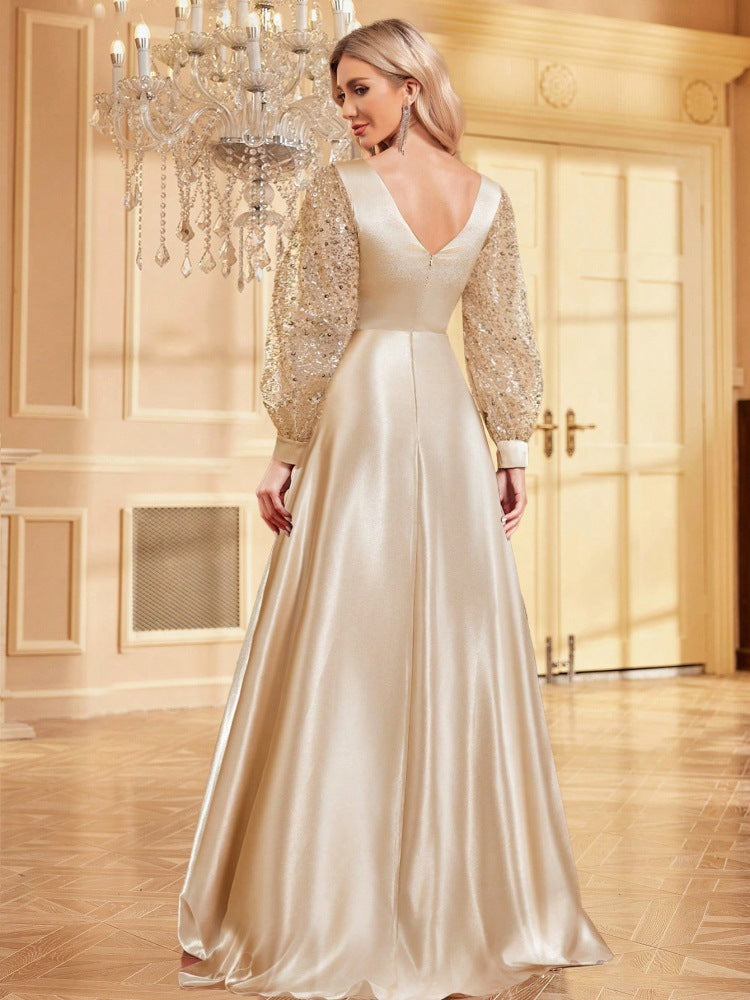 فستان بأكمام منفوخة من الترتر – سيلين