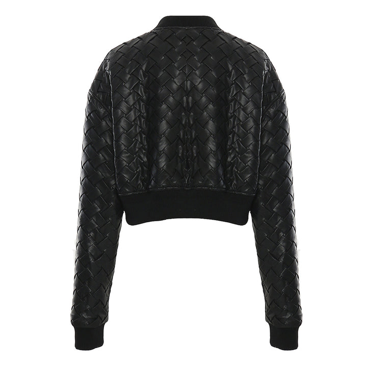 quilted leather bomber jacket and mini skirt set – RAVENIZ