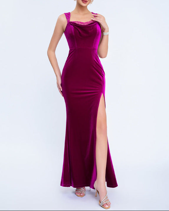 Geplooide top met uitlopende mouwen en maxi-rok set met tailleband – Rosiny 