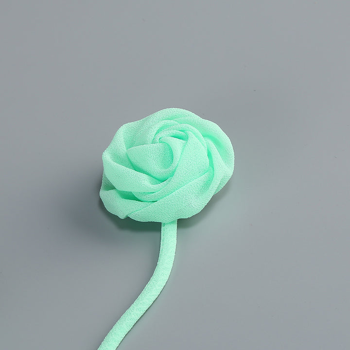 halter neck draped gown with floral detail – AMARAWTI