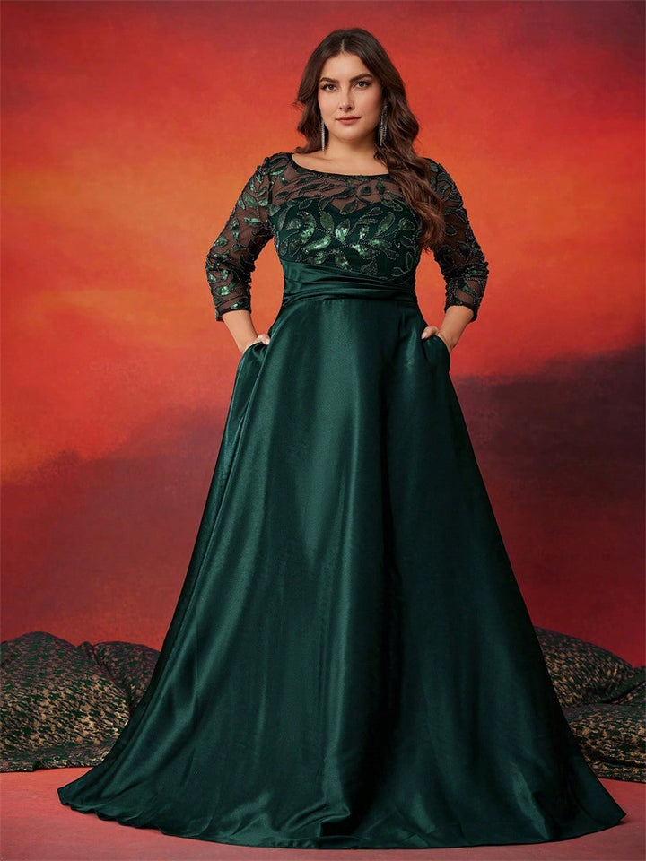 Geplooide top met uitlopende mouwen en maxi-rok set met tailleband – Rosiny 