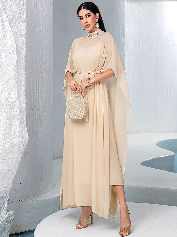 soft-draped evening dress with sculpted waist – ISADORA