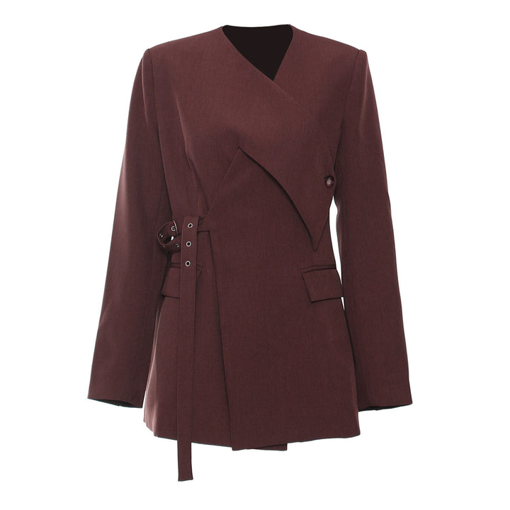 tailored wrap blazer with belted waist – AURELIA