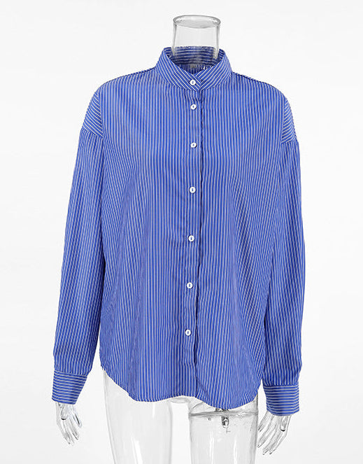 oversized striped shirt with wide cuffs – RIVIERA