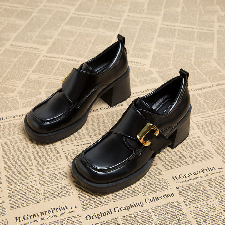 block heel loafers with gold buckle – CELINEFRU