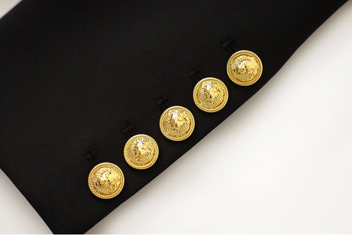 Double-breasted tailored blazer with gold buttons – REGAL