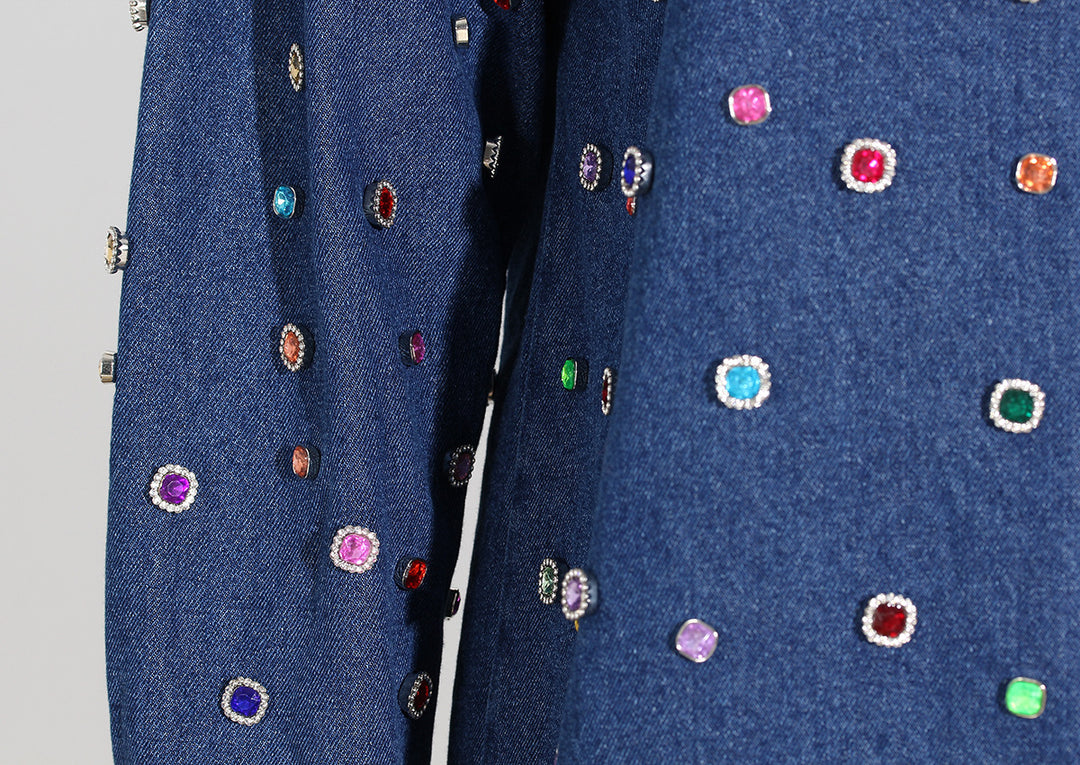 denim set with multicolor crystal embellishments – AURORA