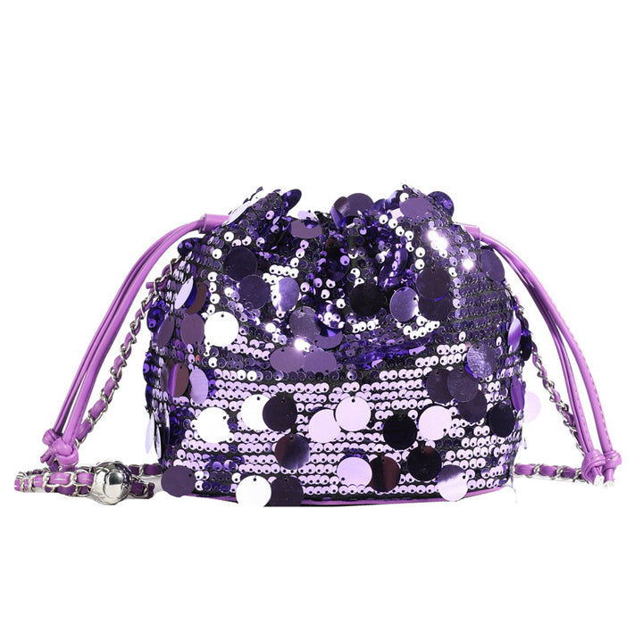 floral sequin bucket bag with chain strap – AMELIRE