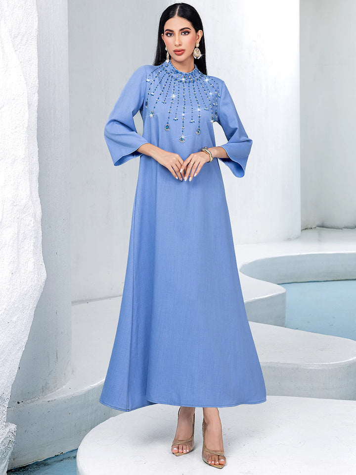 定制喇叭套装，配缎面泡泡袖 - VALENCIA 