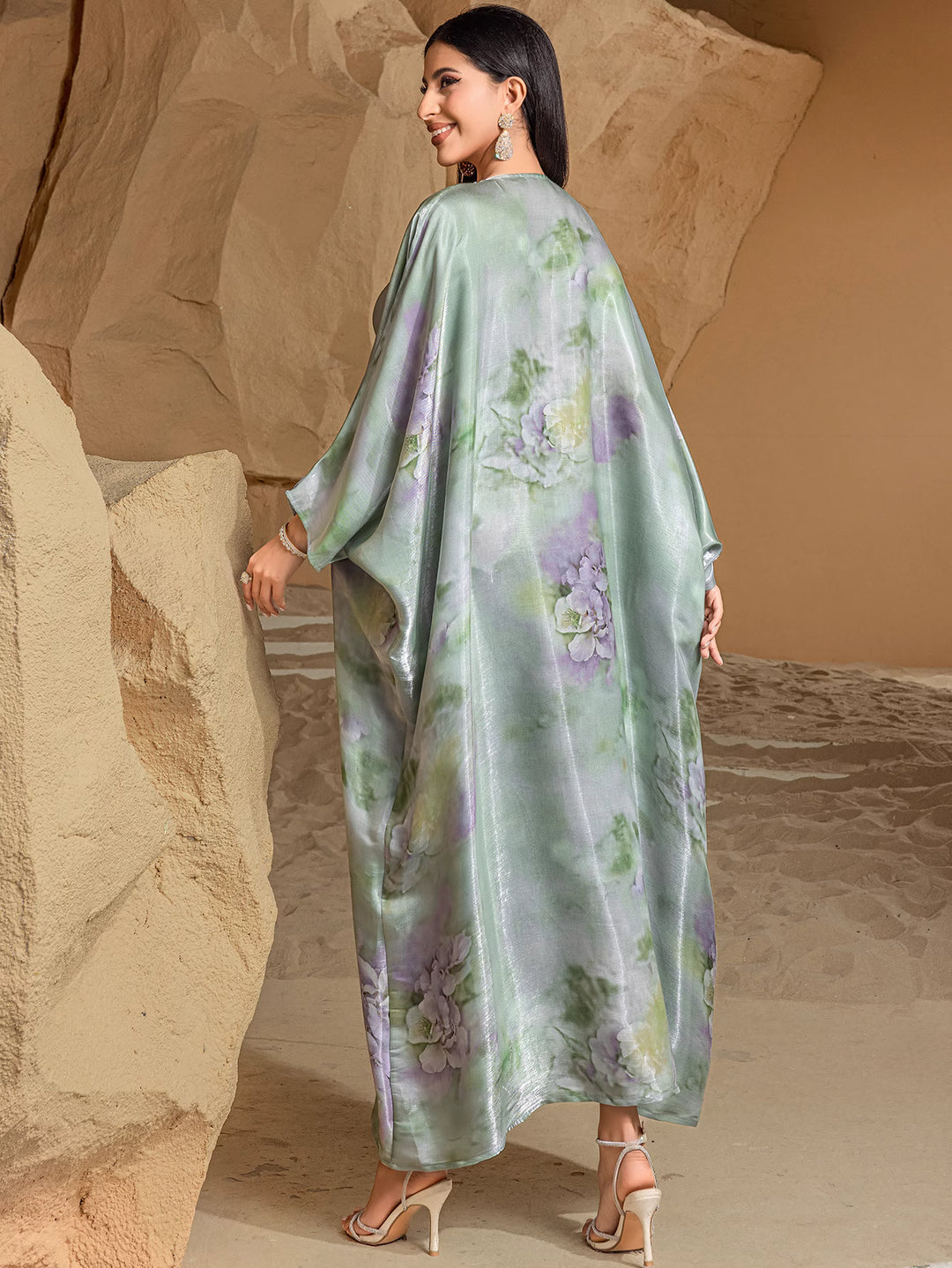 定制喇叭套装，配缎面泡泡袖 - VALENCIA 