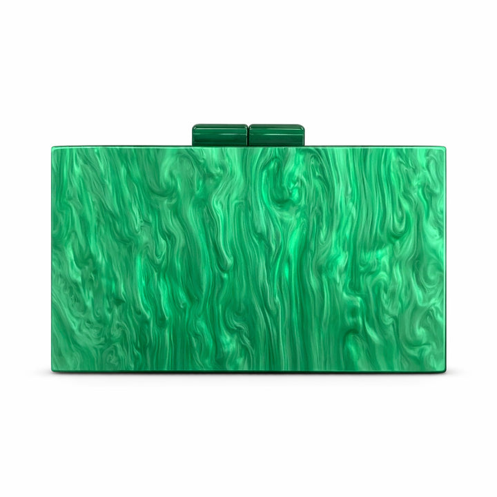 rectangular marbled clutch with glossy finish – ROSÉ