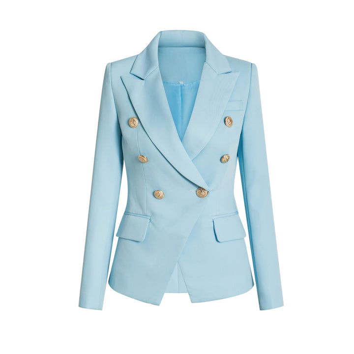 double-breasted tailored blazer with gold buttons – AURORA