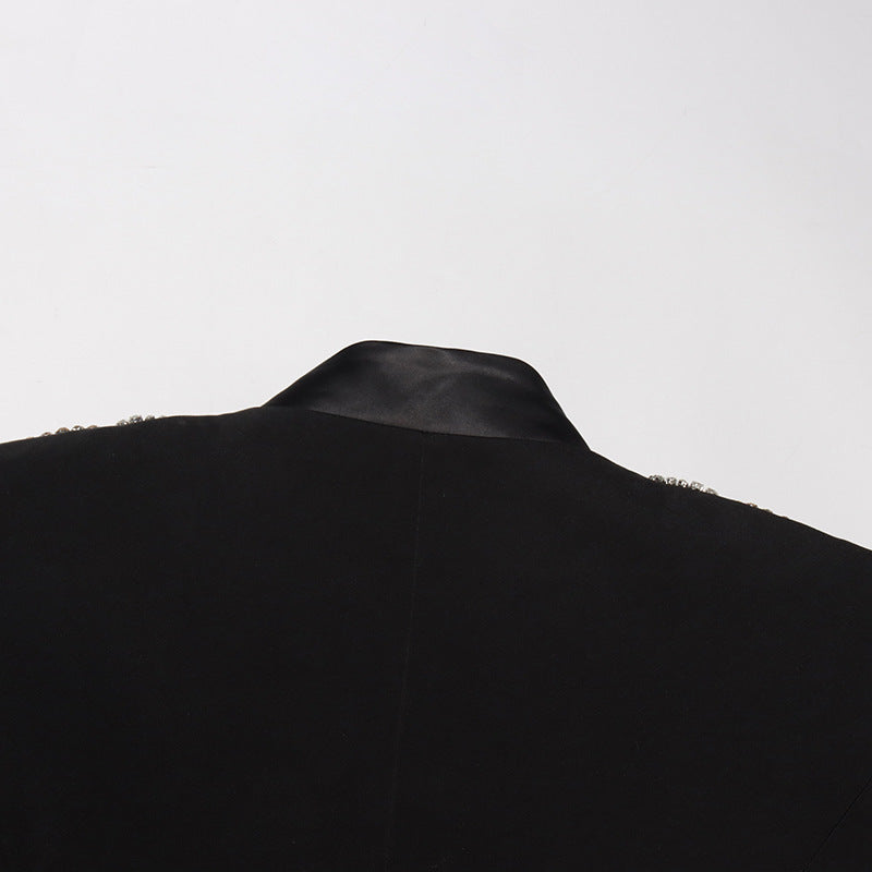 Geplooide top met uitlopende mouwen en maxi-rok set met tailleband – Rosiny 