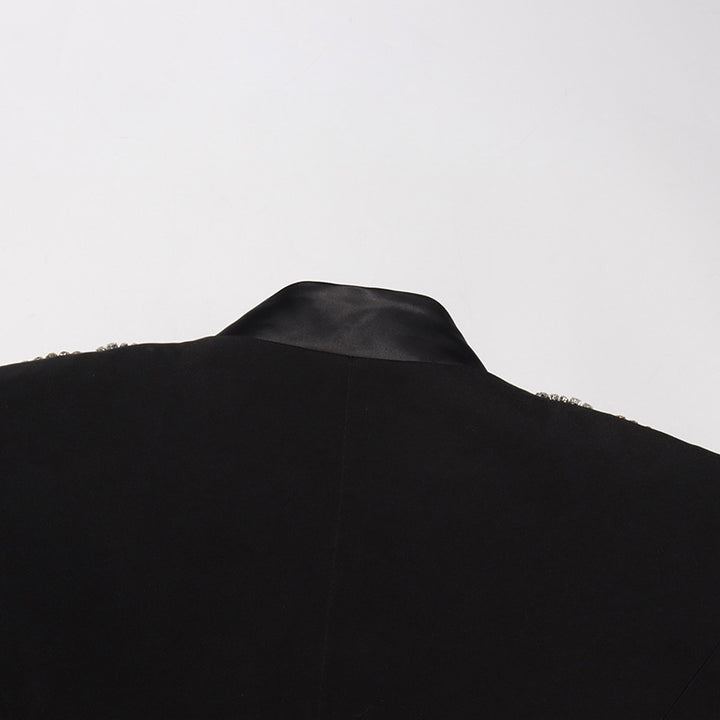 Geplooide top met uitlopende mouwen en maxi-rok set met tailleband – Rosiny 