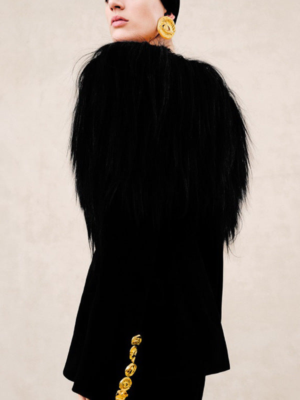 Haut à manches évasées plissées et ensemble jupe longue avec ceinture à la taille – Rosiny 