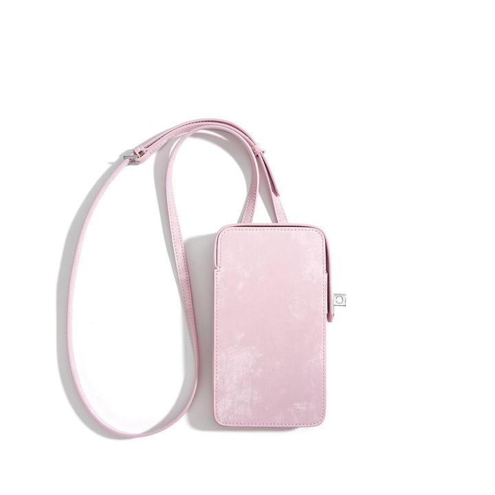 metallic crossbody phone bag with adjustable strap - AURAVKLI