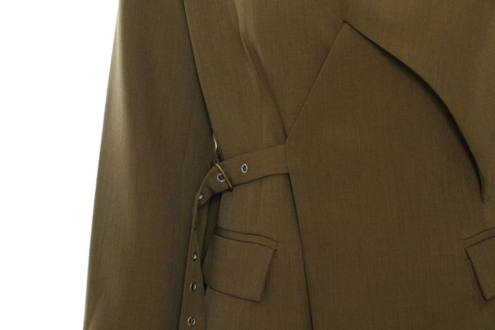 tailored wrap blazer with belted waist – AURELIA