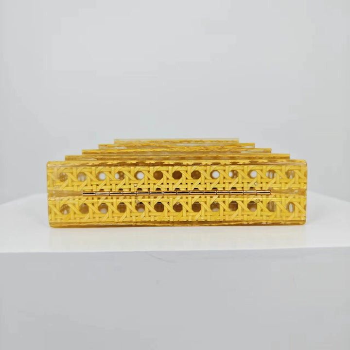 geweven rieten draagtas met dubbele leren handvatten – LÉONIE 