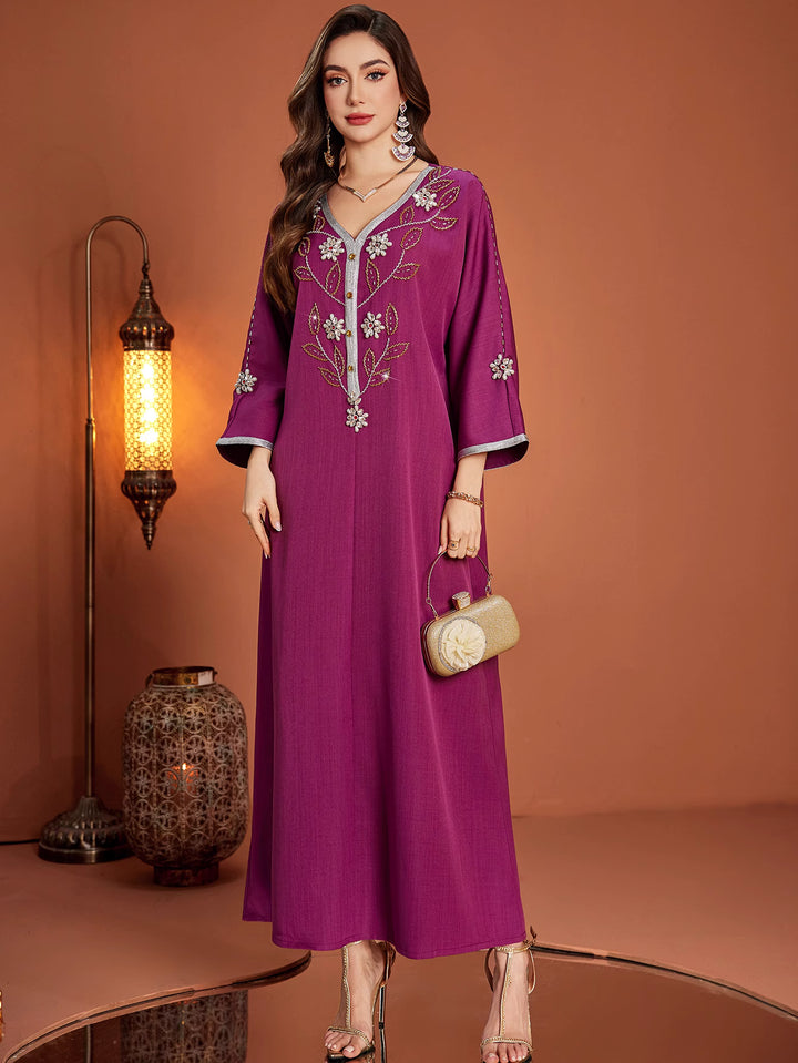 定制喇叭套装，配缎面泡泡袖 - VALENCIA 