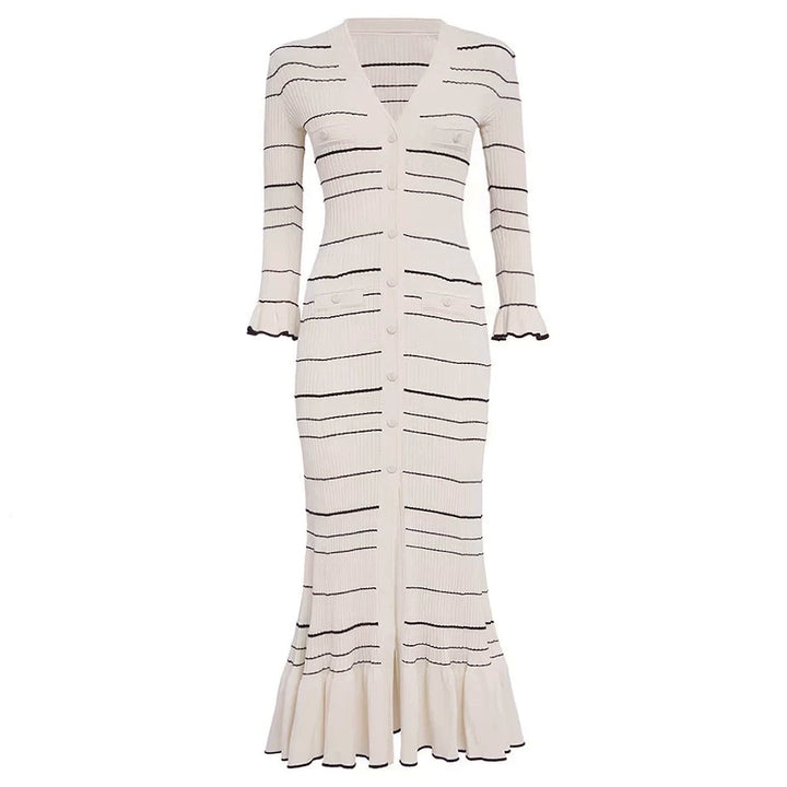 Geplooide top met uitlopende mouwen en maxi-rok set met tailleband – Rosiny 