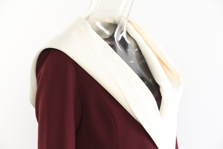 Asymmetric contrast lapel blazer – LUNA