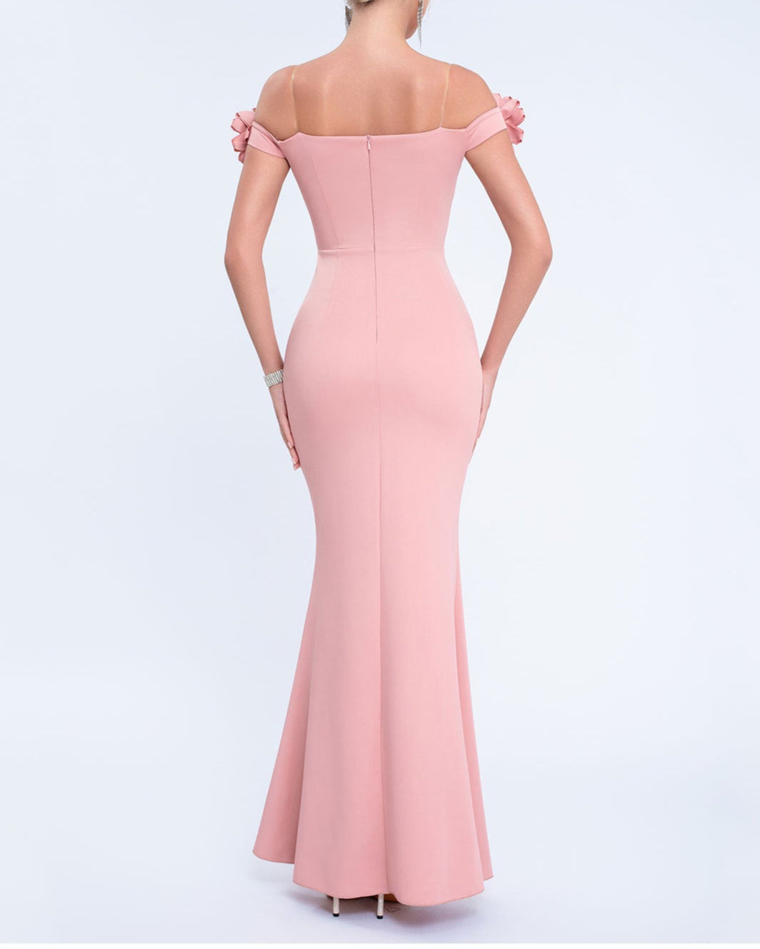 Geplooide top met uitlopende mouwen en maxi-rok set met tailleband – Rosiny 