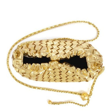 geweven rieten draagtas met dubbele leren handvatten – LÉONIE 