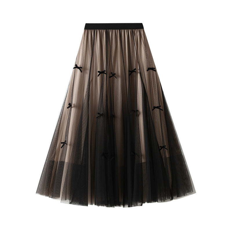 layered tulle skirt with mini velvet bows – ÉCLAT