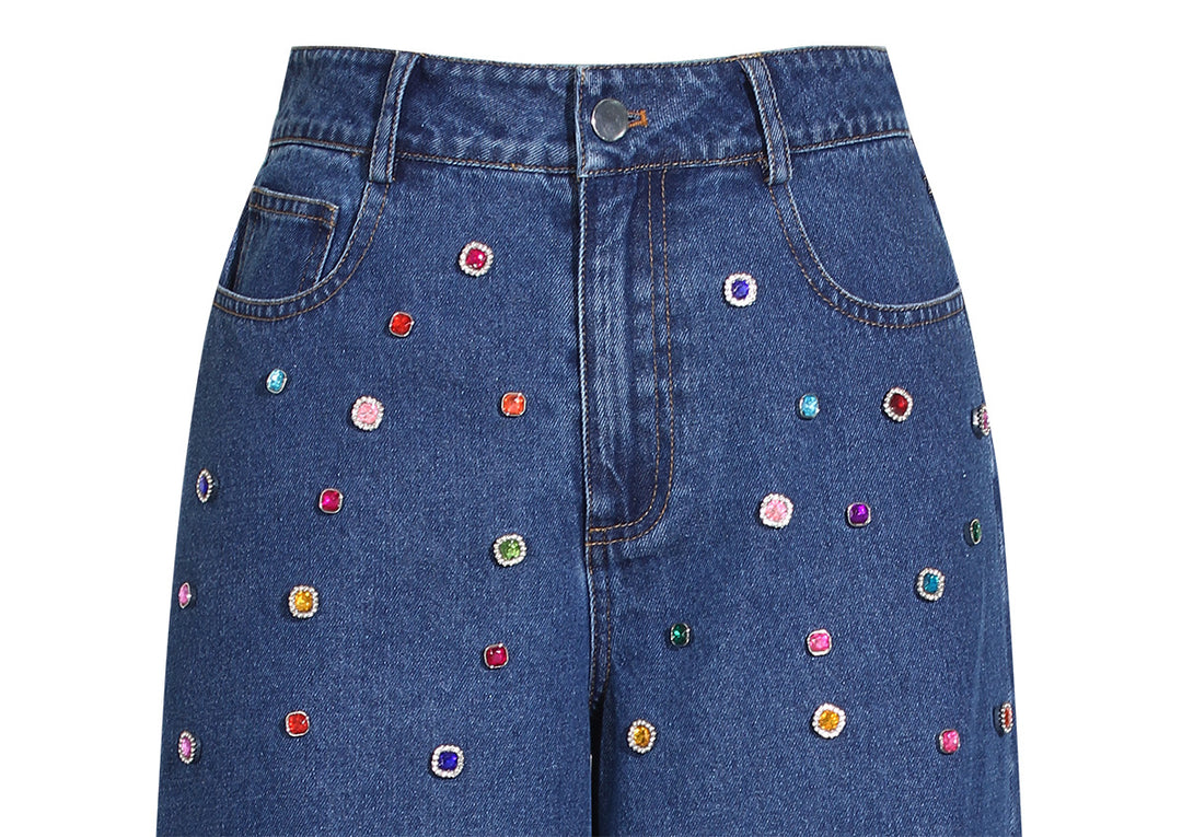 denim set with multicolor crystal embellishments – AURORA