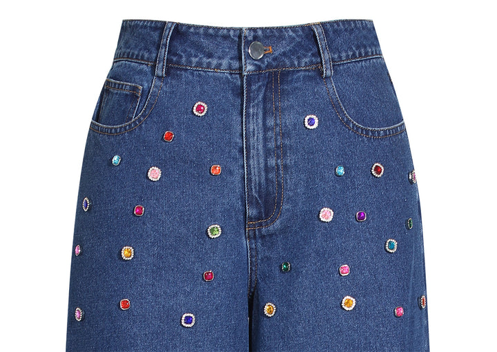 denim set with multicolor crystal embellishments – AURORA