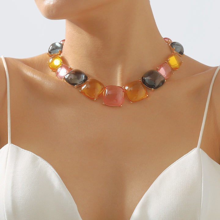 veelkleurige ketting met emaille zee bedels - CORALIA 