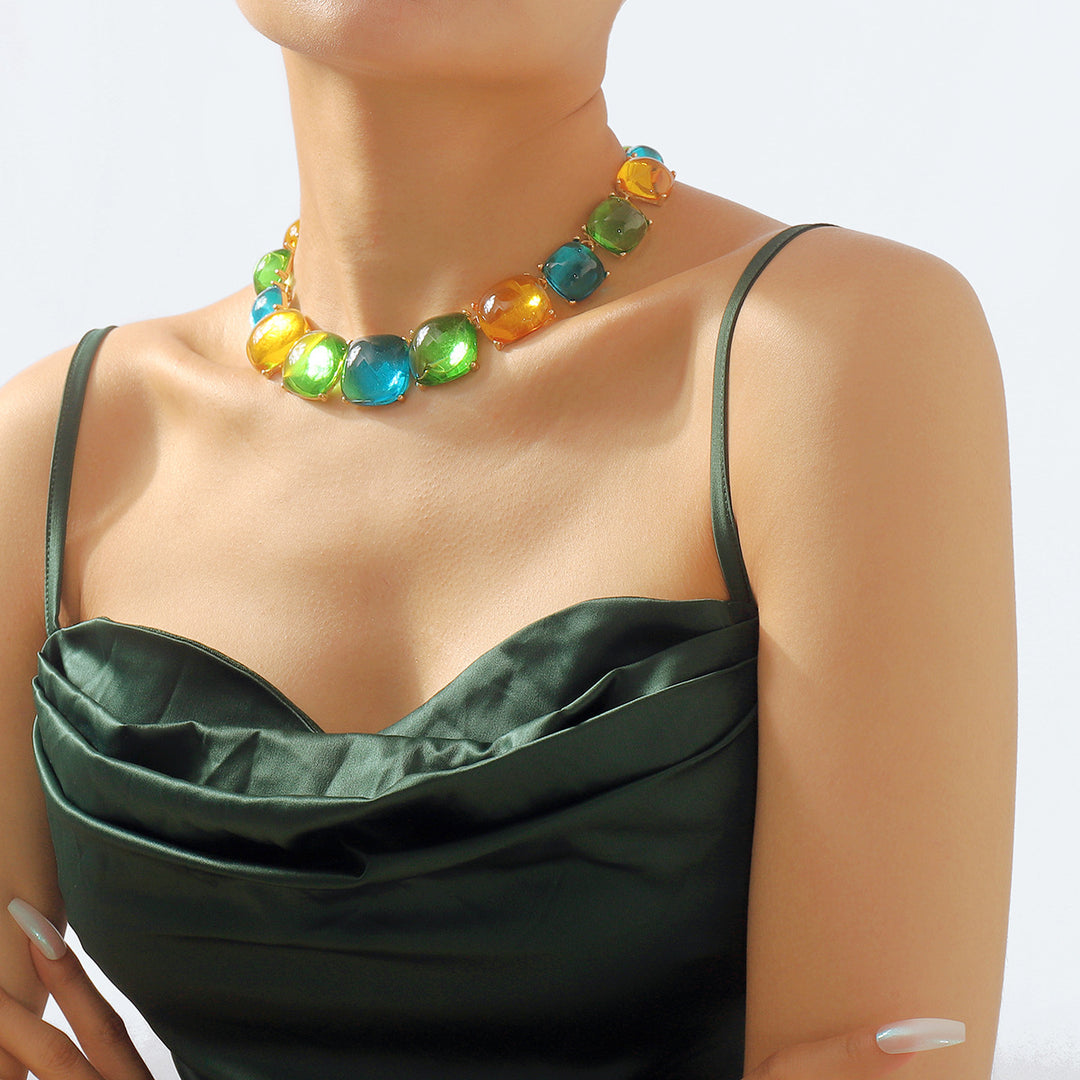 veelkleurige ketting met emaille zee bedels - CORALIA 