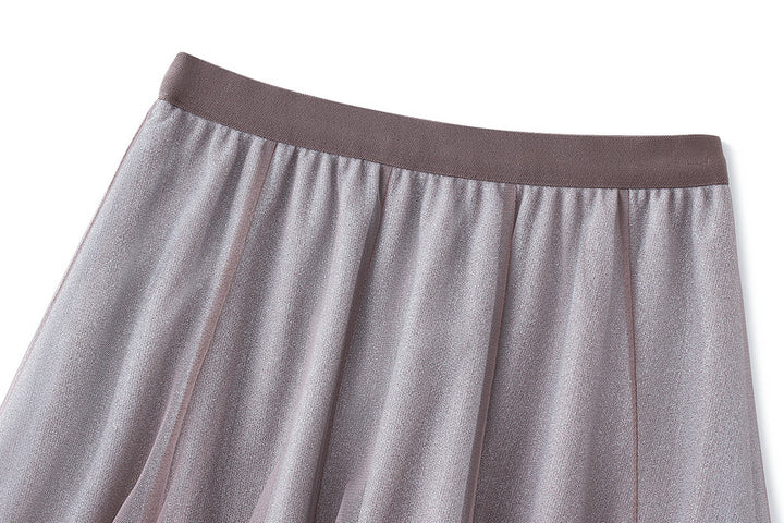 layered shimmer tulle midi skirt – NOCTURNE