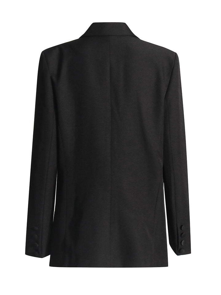 floral appliqué tailored blazer with 3D roses – NOIRB