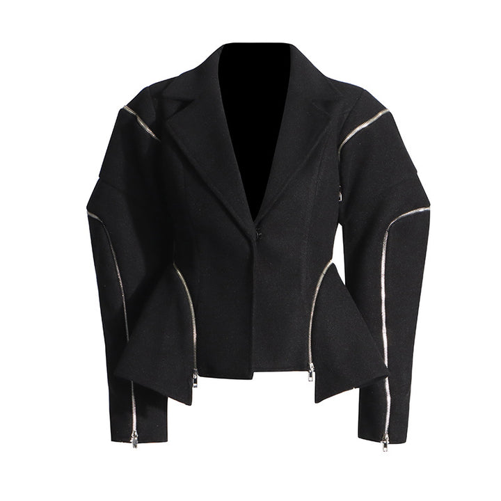 Structured zip-detail sculpted jacket – VERA