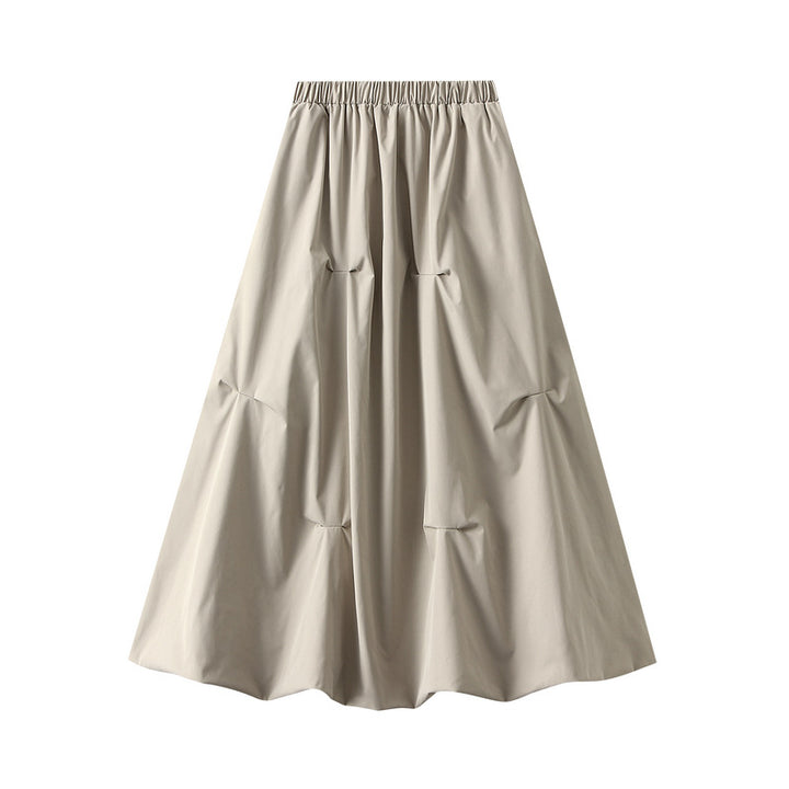 structured volume maxi skirt with gathered folds – NOVA