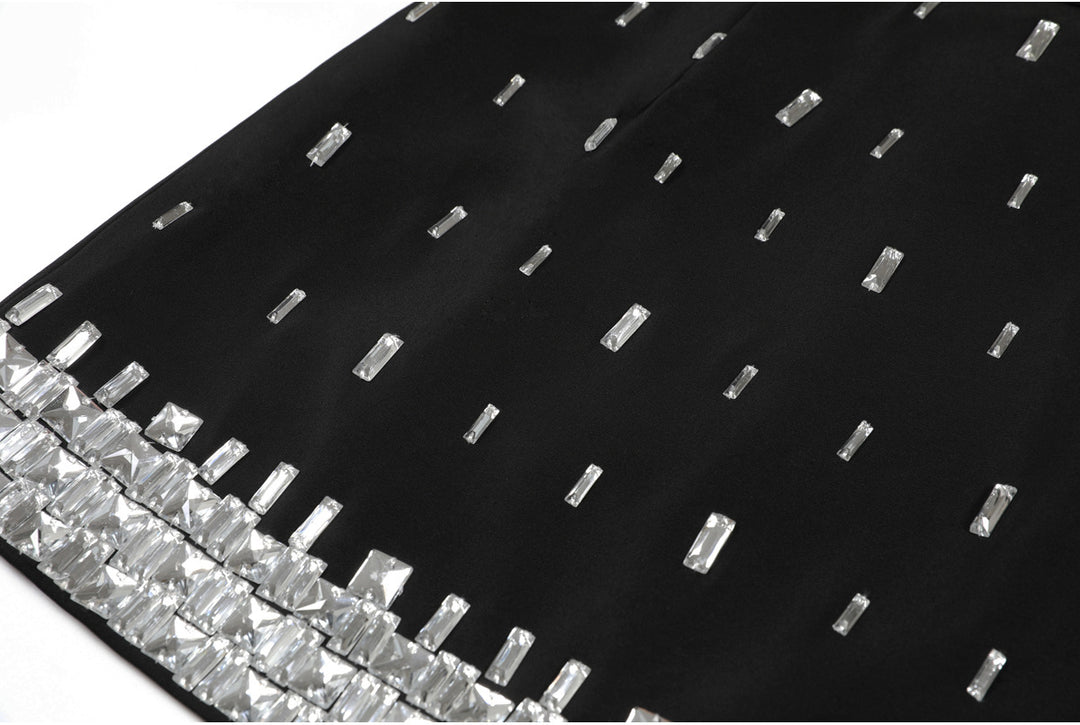 Geplooide top met uitlopende mouwen en maxi-rok set met tailleband – Rosiny 