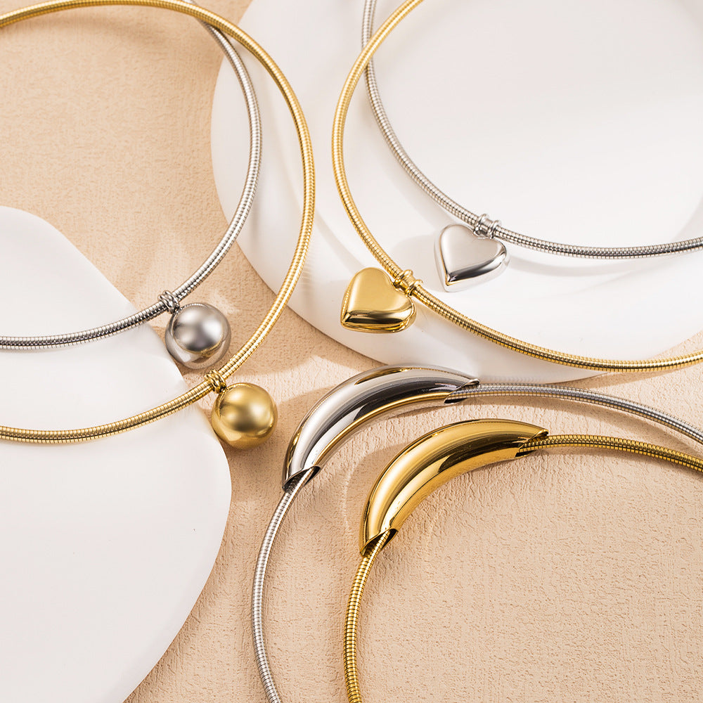 多彩链项链，带有珐琅海洋饰物 - CORALIA 