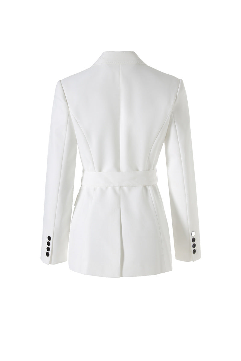 Belted double-breasted tailored blazer – SAVANNA