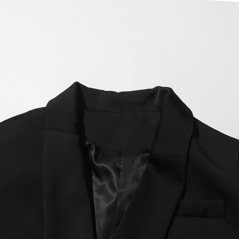 belted blazer dress with feathered skirt – BORAYLA