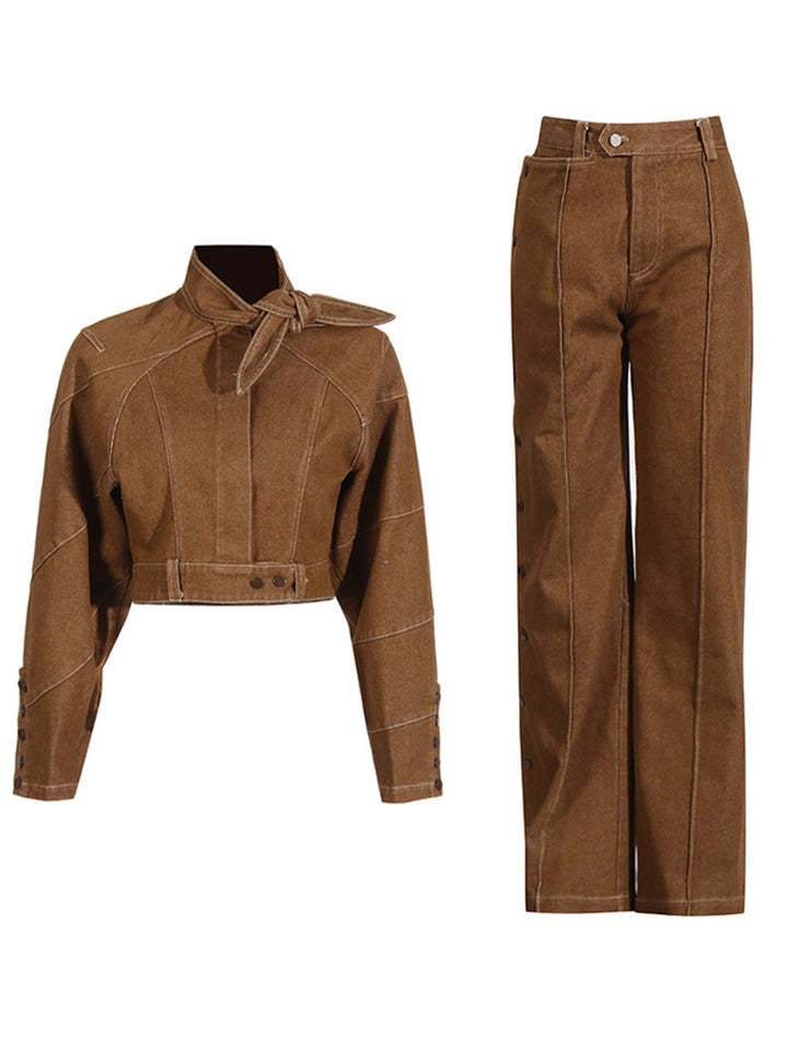 structured belted jumpsuit with asymmetric details – CASSIA