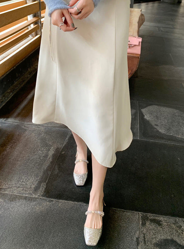 حذاء بكعب مربع مفتوح من الخلف مع حزام كريستالي - ألثياكسي