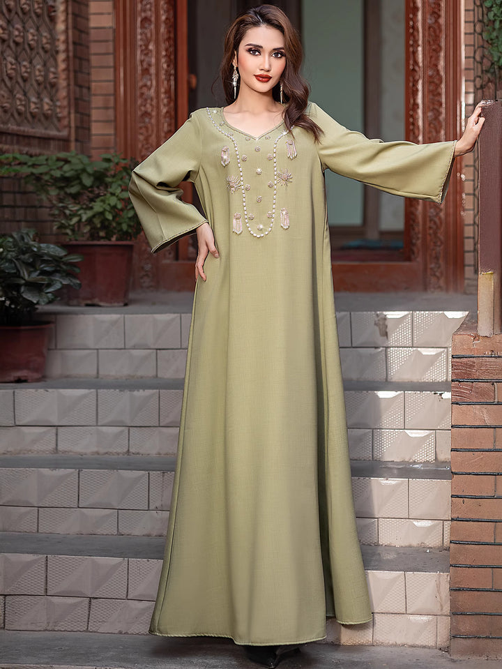 定制喇叭套装，配缎面泡泡袖 - VALENCIA 