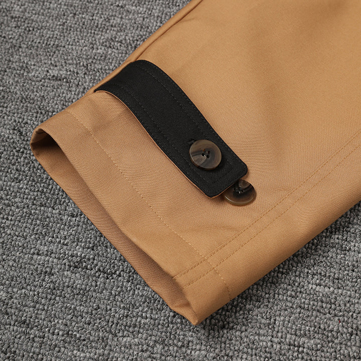 button-front minimalist jacket with contrast collar – KIVAA