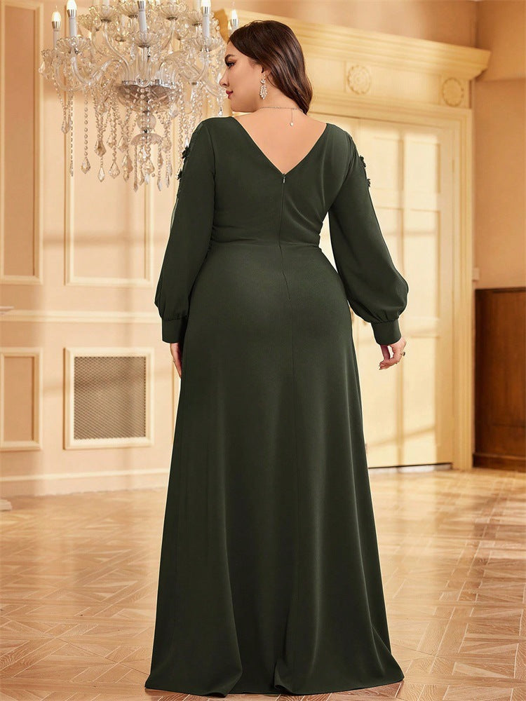 Geplooide top met uitlopende mouwen en maxi-rok set met tailleband – Rosiny 