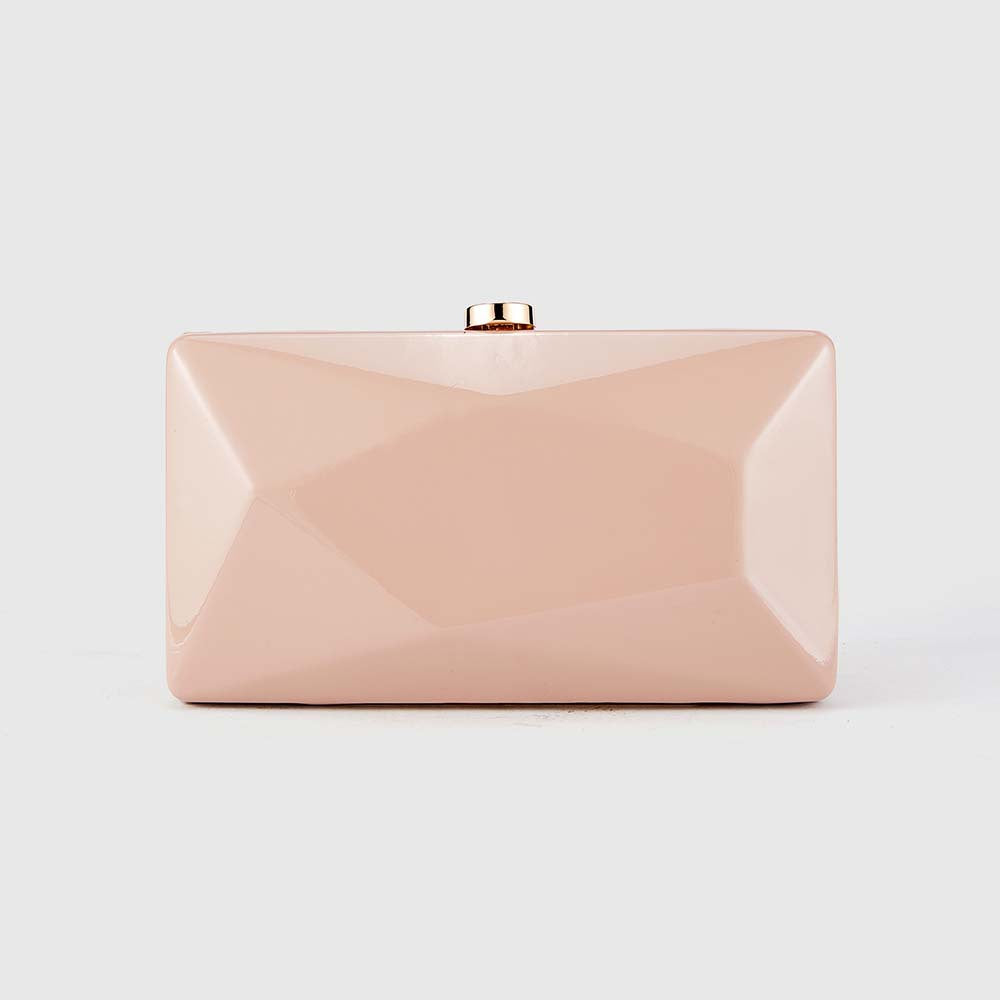 Geometric black clutch with faceted design – ONYX