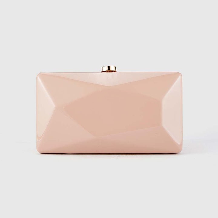 Geometric black clutch with faceted design – ONYX