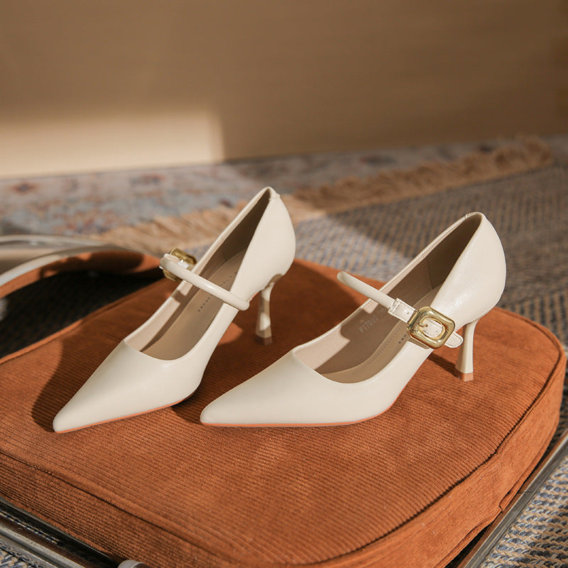 pointed-toe pumps with buckle strap - DARIAXIN