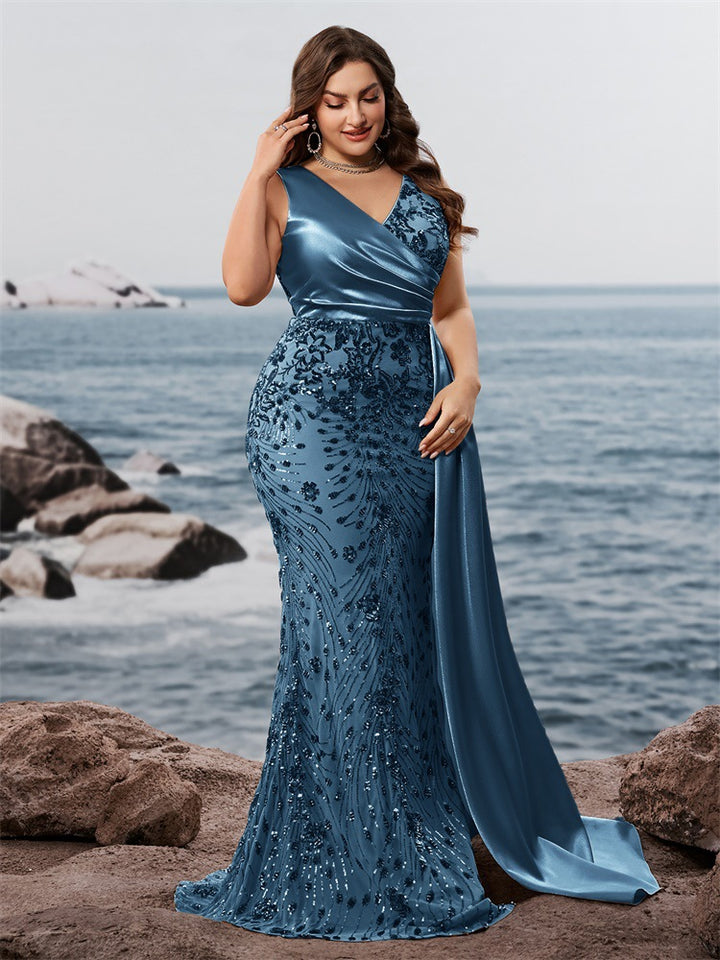 Geplooide top met uitlopende mouwen en maxi-rok set met tailleband – Rosiny 