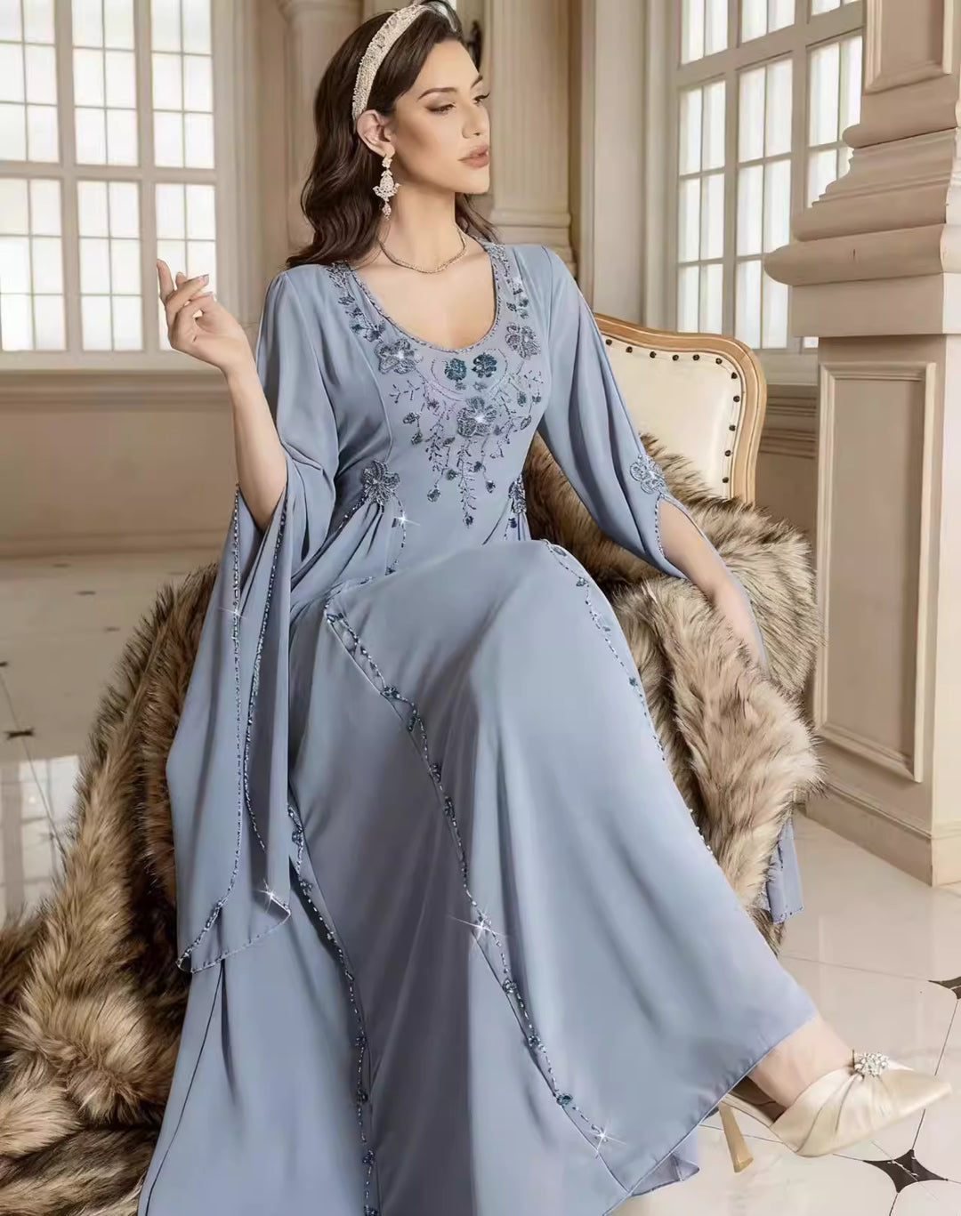 Long Sleeve Maxi Dress with Waist Detail – ELYRA